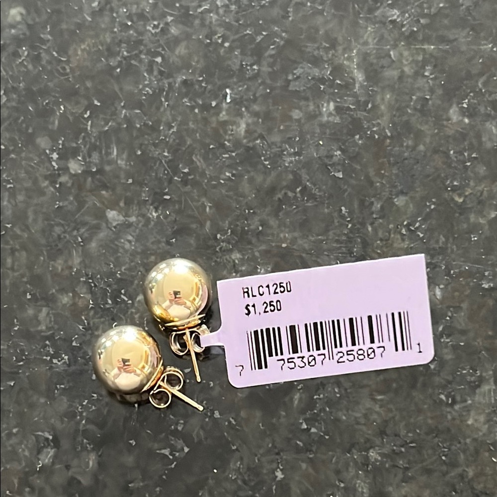 14kt Gold Ball Earrings NEW